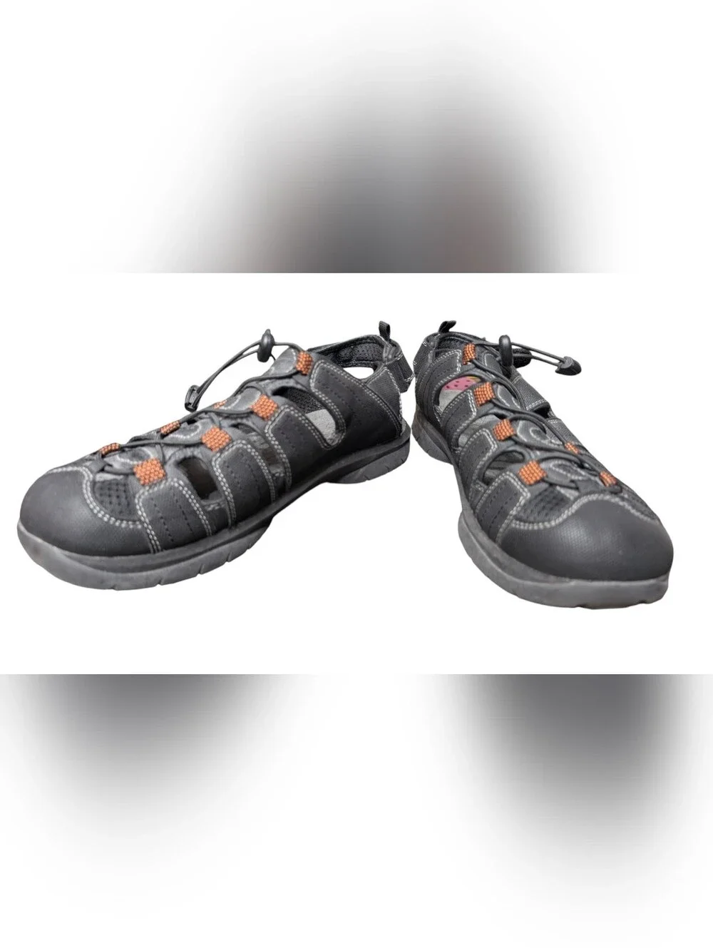 St. John's Bay Men's Sz 10 Closed-Toe Outdoor Sandals Dark Grey Arch Support